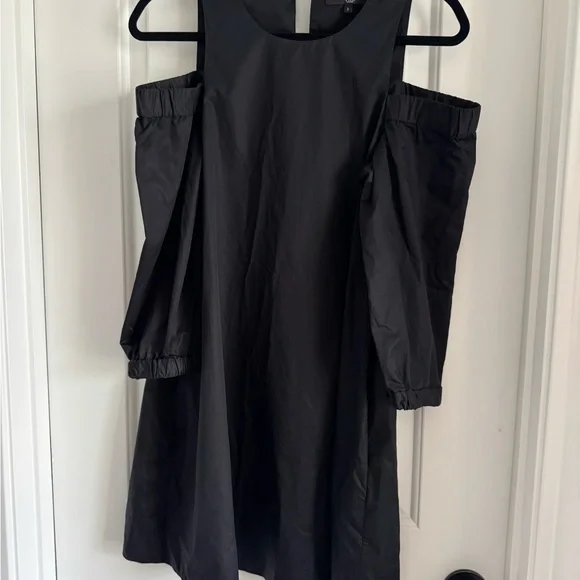 Tibi Tibi Black Cold Shoulder Minimalist Preppy Dress Size 2 Quiet Luxury | Sz: 2 | Color: Black